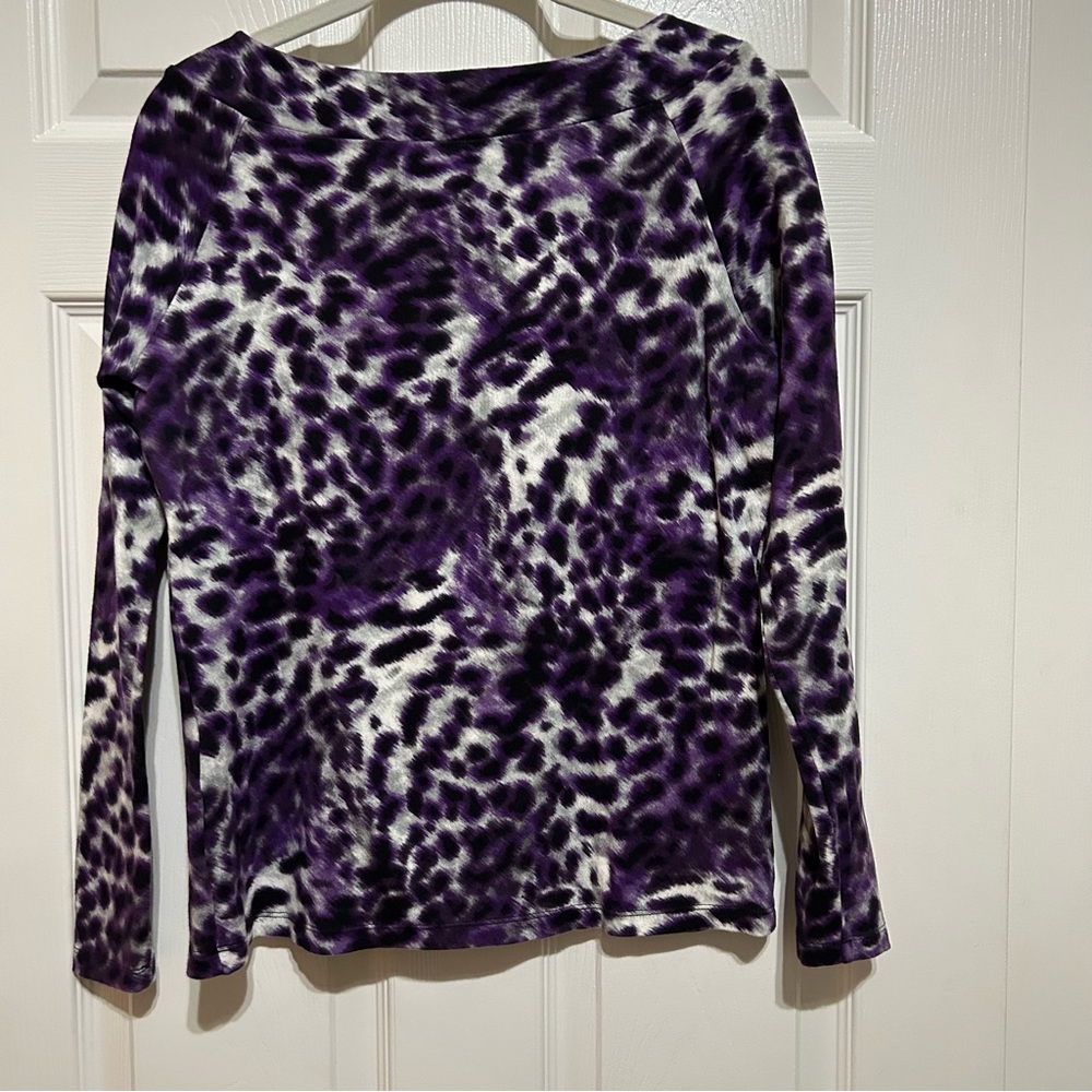 Jones New York Purple Print Top